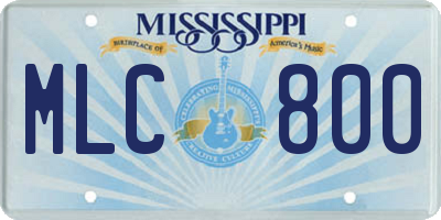 MS license plate MLC800