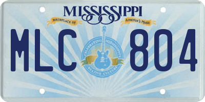 MS license plate MLC804