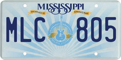 MS license plate MLC805
