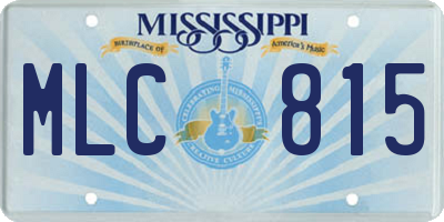 MS license plate MLC815