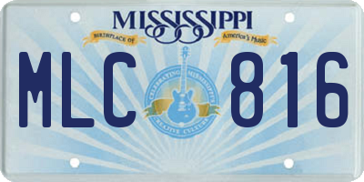 MS license plate MLC816