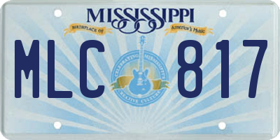 MS license plate MLC817