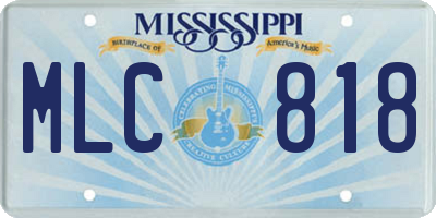MS license plate MLC818