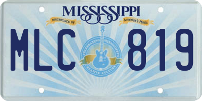 MS license plate MLC819