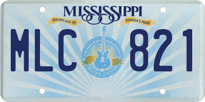 MS license plate MLC821