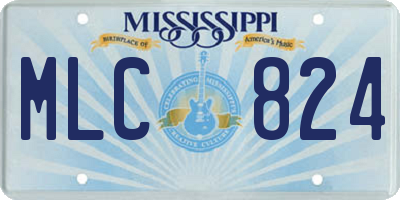 MS license plate MLC824