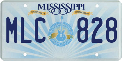 MS license plate MLC828
