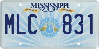 MS license plate MLC831