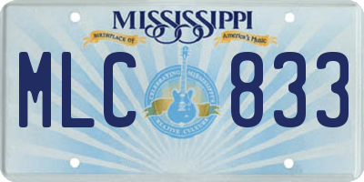 MS license plate MLC833