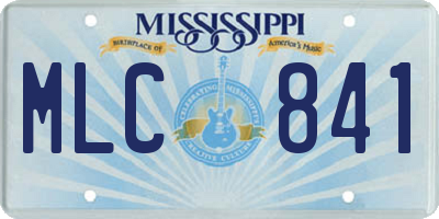 MS license plate MLC841