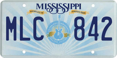 MS license plate MLC842