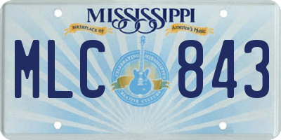 MS license plate MLC843