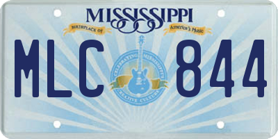 MS license plate MLC844