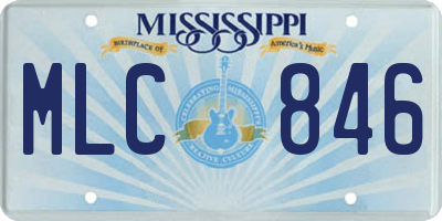 MS license plate MLC846