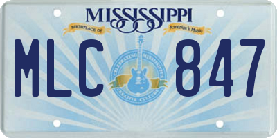 MS license plate MLC847