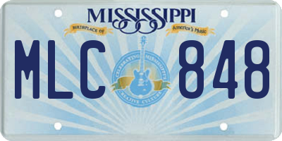 MS license plate MLC848