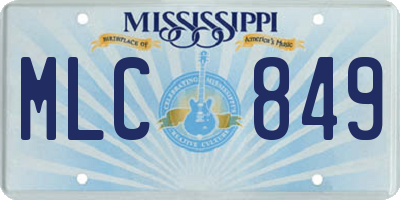 MS license plate MLC849