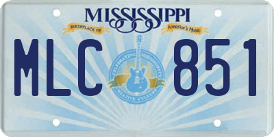 MS license plate MLC851
