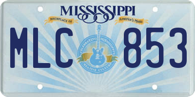 MS license plate MLC853