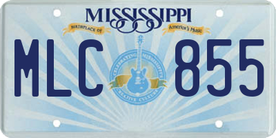 MS license plate MLC855