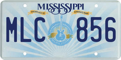 MS license plate MLC856