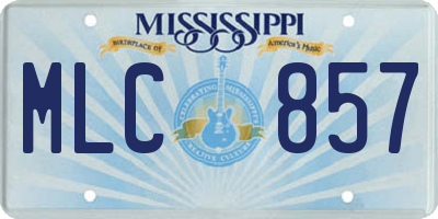 MS license plate MLC857