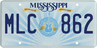 MS license plate MLC862