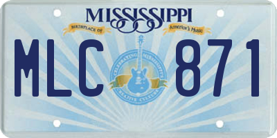 MS license plate MLC871