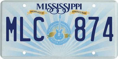 MS license plate MLC874
