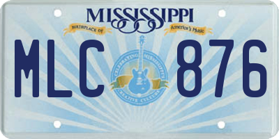 MS license plate MLC876
