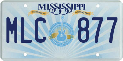 MS license plate MLC877