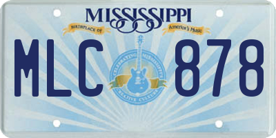 MS license plate MLC878