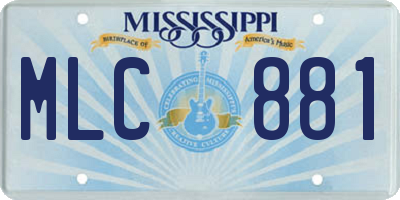 MS license plate MLC881