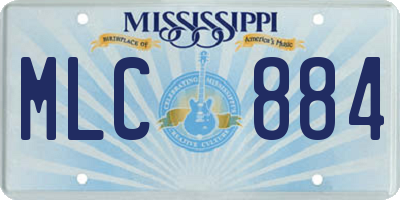 MS license plate MLC884