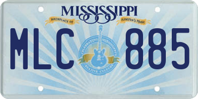MS license plate MLC885