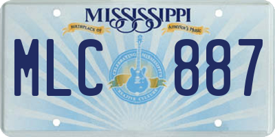 MS license plate MLC887