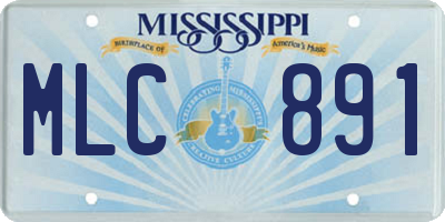 MS license plate MLC891