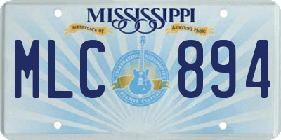 MS license plate MLC894
