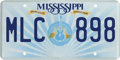 MS license plate MLC898