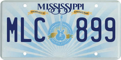 MS license plate MLC899