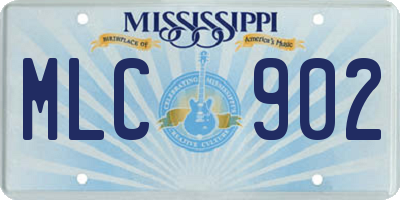 MS license plate MLC902