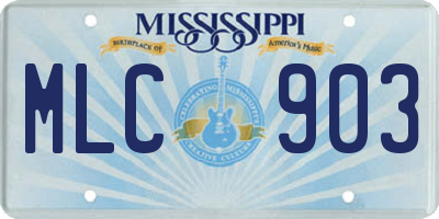 MS license plate MLC903
