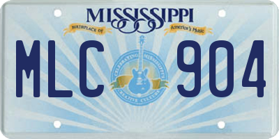 MS license plate MLC904