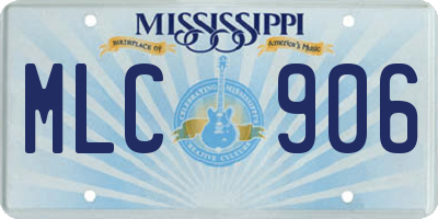 MS license plate MLC906