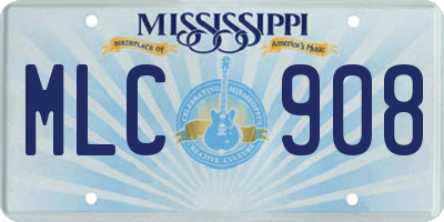 MS license plate MLC908