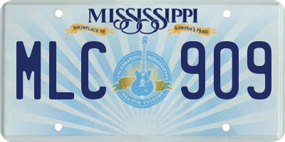 MS license plate MLC909
