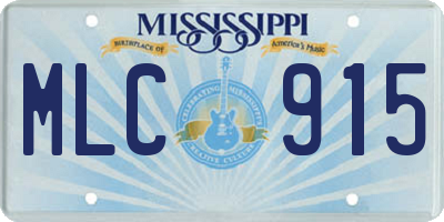 MS license plate MLC915