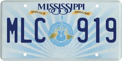 MS license plate MLC919