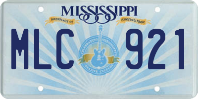 MS license plate MLC921