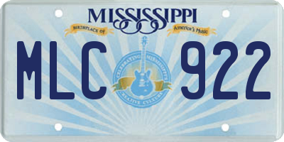 MS license plate MLC922